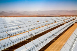 JT0C8A Solar thermal sustainable energy, Noor Ouarzazate Concentrated Solar Power Station Complex. Morocco, Maghreb North Africa.