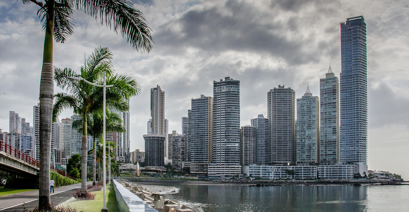 FA1THG Panama City Skyline from Cinta Costera Park, Panama City, Central America