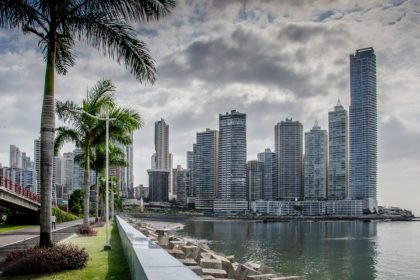 FA1THG Panama City Skyline from Cinta Costera Park, Panama City, Central America