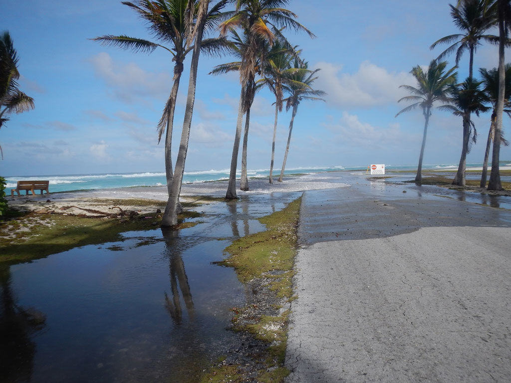 Flooding event on Kwajalein Atoll in the Republic of the Marshall Islands in March 2014. 