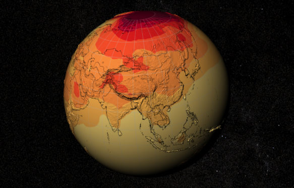 Climate models project 21st century global temperatures. Credit: Alex Kekesi / NASA's Scientific Visualization Studio