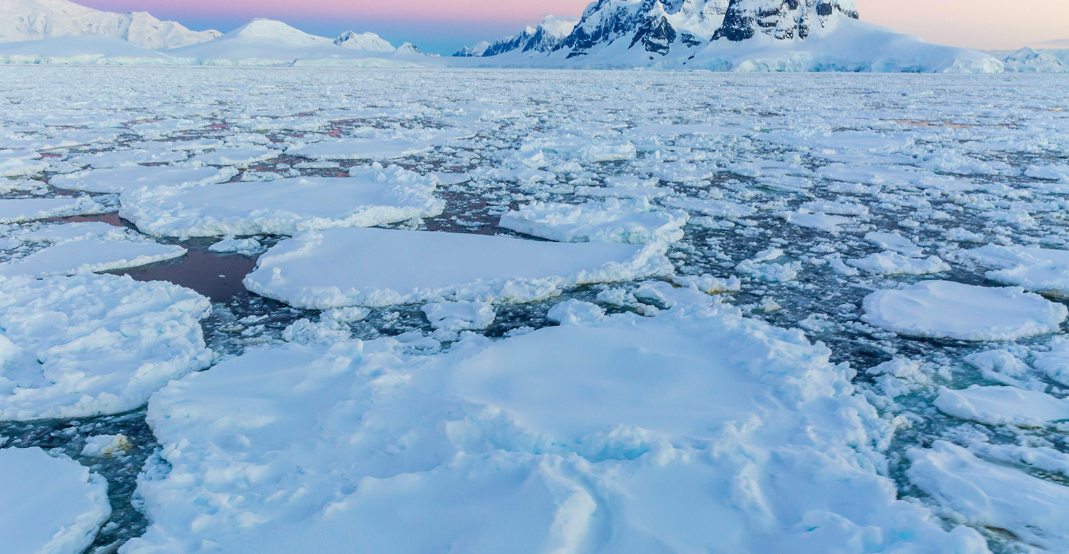 E4A6TD Transiting the Lemaire Channel in heavy first year sea ice, Antarctica, Polar Regions