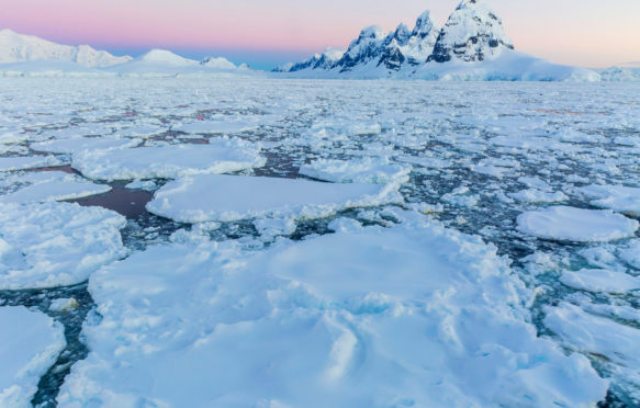 E4A6TD Transiting the Lemaire Channel in heavy first year sea ice, Antarctica, Polar Regions