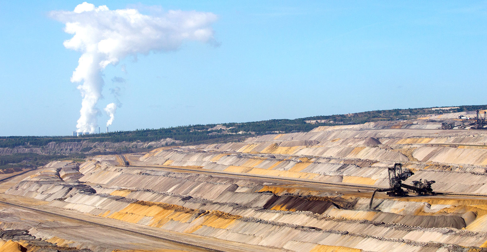 Open coal mine in Garzweiler, Germany. Credit: JLBvdWOLF / Alamy Stock Photo. D36T92