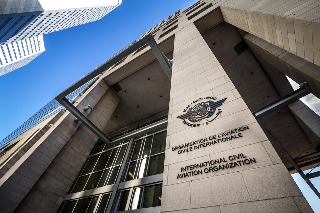 The International Civil Aviation Organization (ICAO) headquarters, Montreal, Canada. Credit: Jerome Cid / Alamy Stock Photo. R79CKD