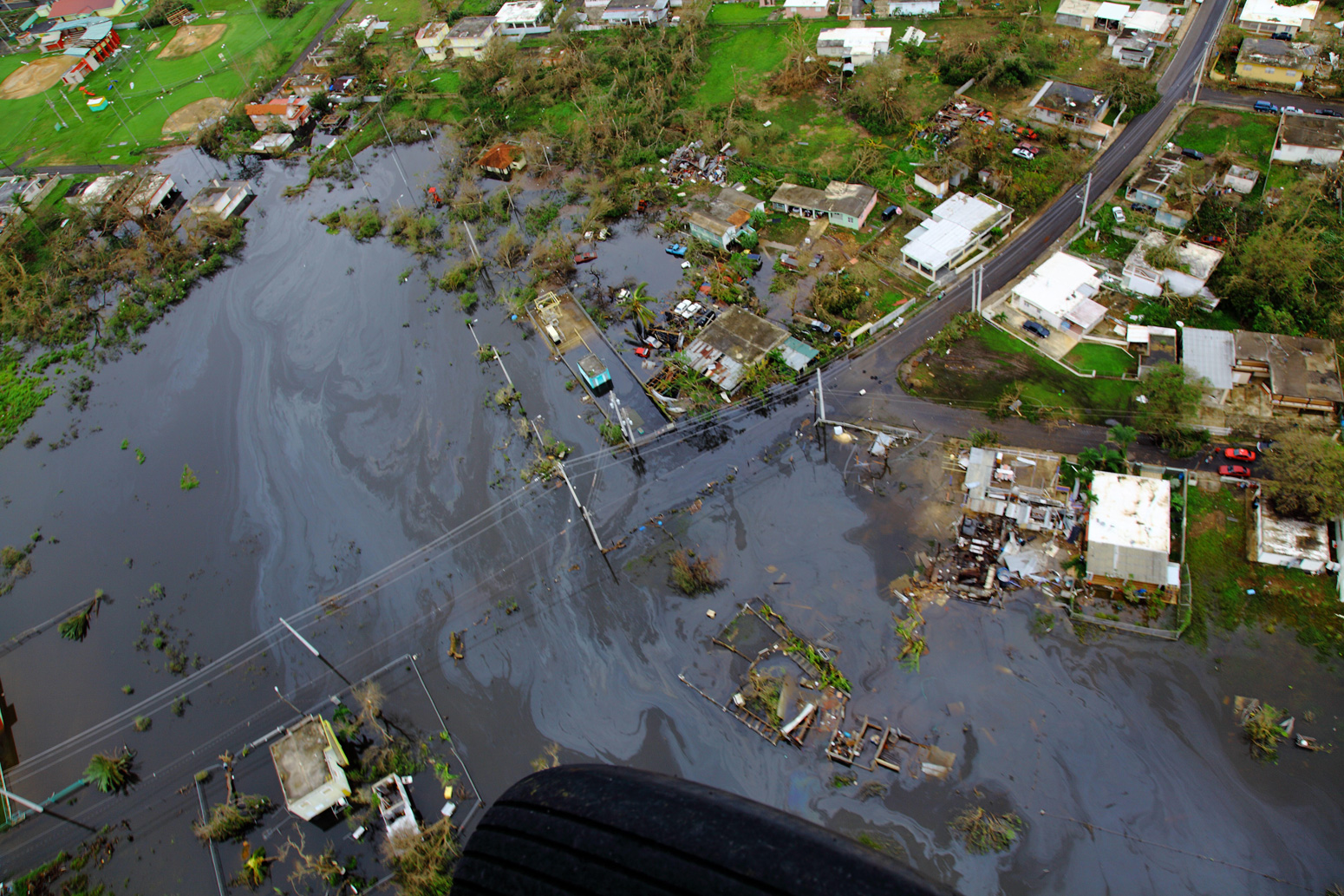 Damage caused by Hurricane Maria in Puerto Rico, September 2017. Credit: APFootage / Alamy Stock Photo