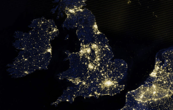 Satellite image of the UK, 2012.