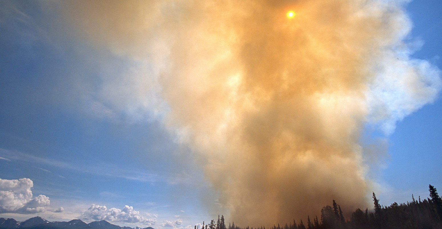 Wildfire by Skilak Lake, Kenai Peninsula, Alaska. Credit: Design Pics Inc / Alamy Stock Photo.