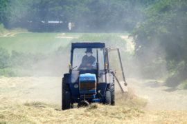 Dust rises from dry fields during heatwave in UK, 28 June 2018. Credit: Peter Cripps / Alamy Stock Photo.