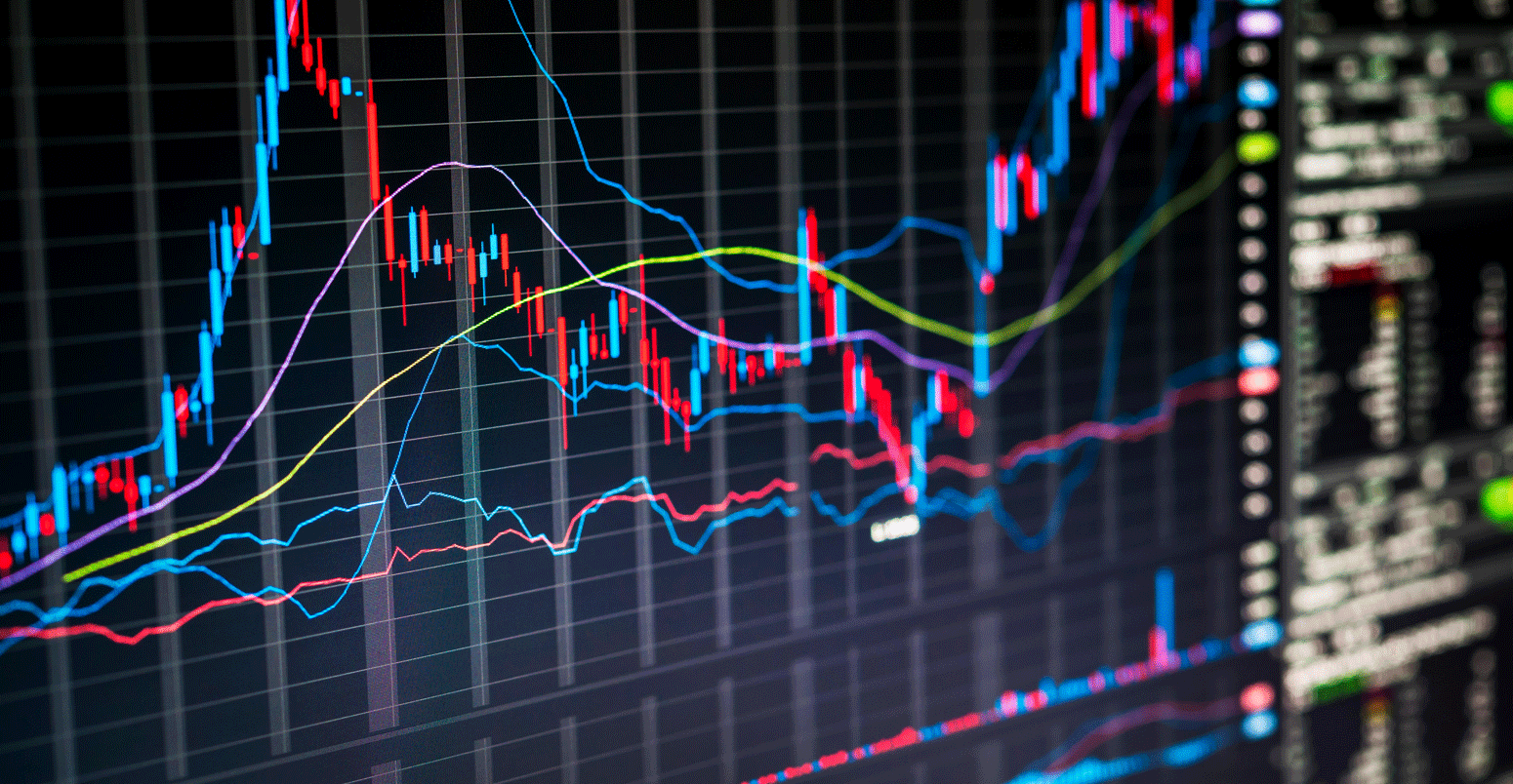 Stock market charts displayed on trading screen of online investing platform Credit: Elena Elisseeva / Alamy Stock Photo