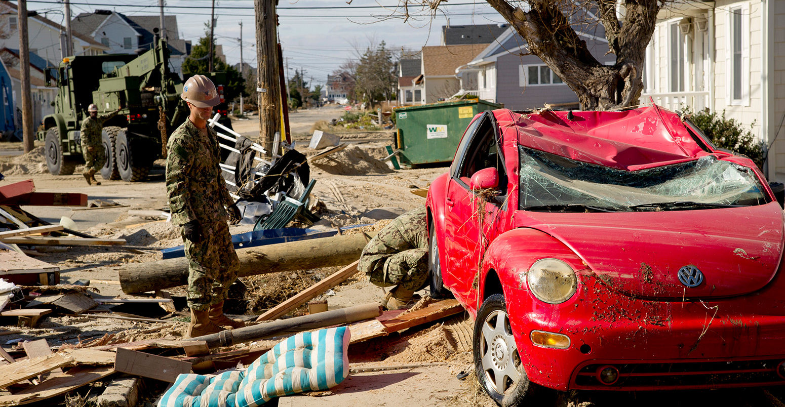 Hurricane Sandy relief efforts in New Jersey, US, 5 November 2012. Credit: MC Images / Alamy Stock Photo. CYPCN7