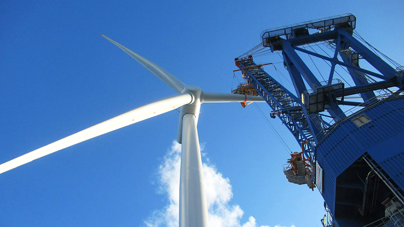 Hornsea One offshore wind farm under construction, 2019. Credit: Ørsted
