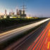 Long exposure sunset over German highway along power plant , Germany Credit: Zoonar GmbH / Alamy Stock Photo