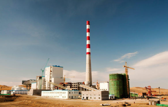 Coal fired power plant being constructed in Inner Mongolia, China. Credit: Nature Picture Library / Alamy Stock Photo