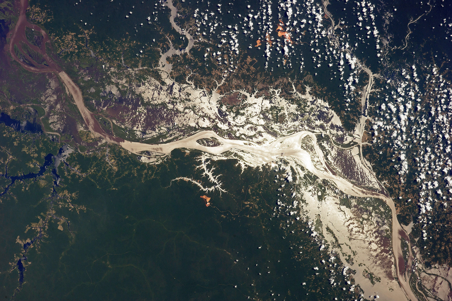 Satellite image of the Amazon river, South America. Credit: NASA Archive / Alamy Stock Photo