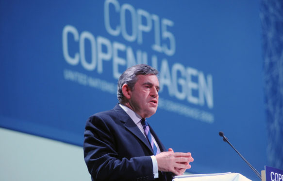 UK Prime Minister Gordon Brown addresses COP15, Copenhagen. December 2009. Credit: IISD/ENB