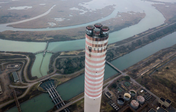 Abandoned coal power plant located in the delta of the river Po, Italy. 25 January 2020. Credit: Viviani Mirco / Alamy Stock Photo