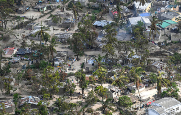 Aerial view of the aftermath of Cyclone Idai, near Bebedo, Mozambique. 8 April 2019. Credit: US Air Force Photo / Alamy Stock Photo.
