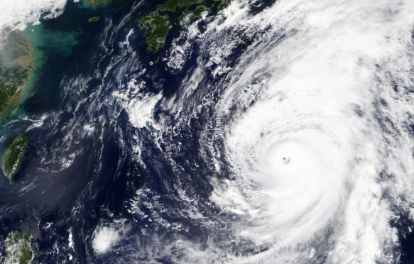 Typhoon Hagibis headed towards Japan, 10 October 2019. Credit: Claudia Weinmann / Alamy Stock Photo. 2A3TDX4