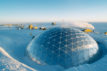 The geodesic dome exterior which covers essential buildings, US Amundsen Scott South Pole Station, South Pole.