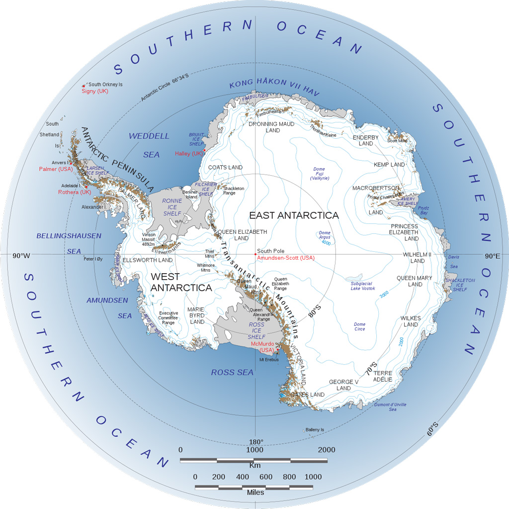 Map of Antarctica. 