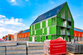 New construction site with roof solar panels. Rüdesheim, Germany. 22 June 2019. Credit: KH-Pictures / Alamy Stock Photo