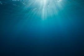 Sunbeam in the ocean. Socorro, Mexico.