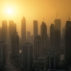 Dubai Marina skyscrapers at sunset with heat haze. May 2017. Andrew Deer / Alamy Stock Photo