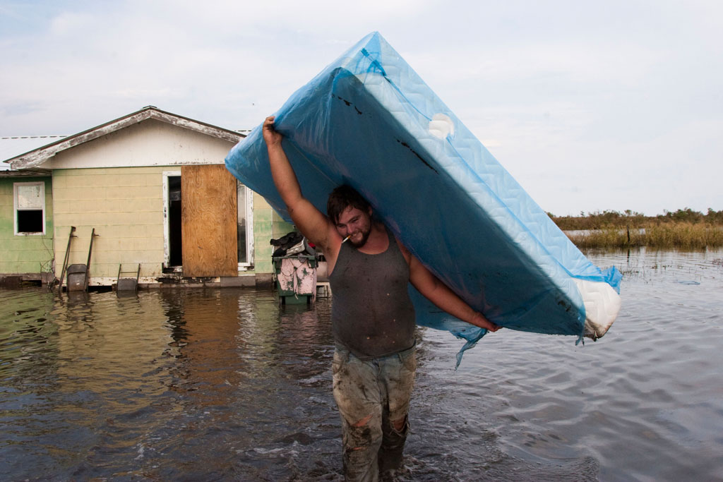 Flooding in Isle de Jean Charles after Hurricane Gustav