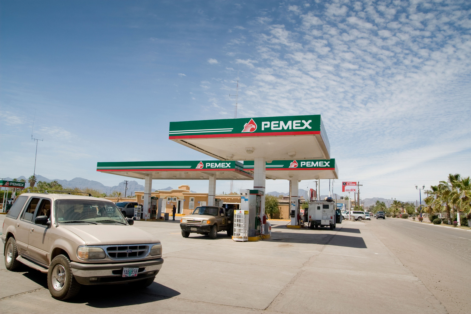 A Pemex station in Loreto, Mexico