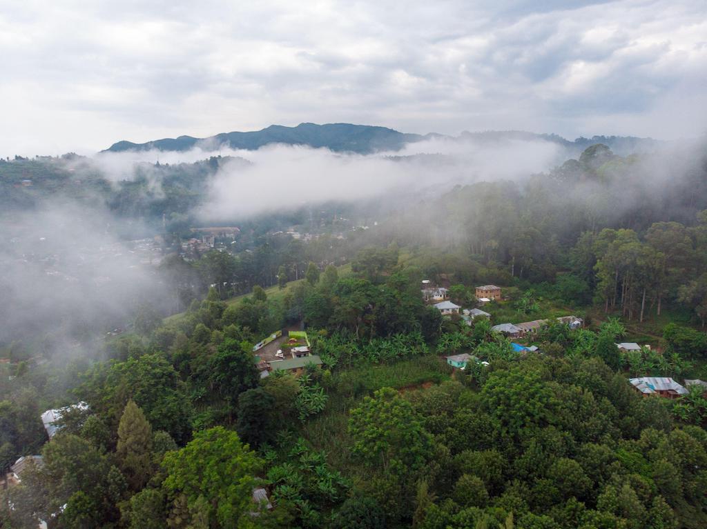 Foggy Lushoto village in the Usambara Mountains, Tanzania