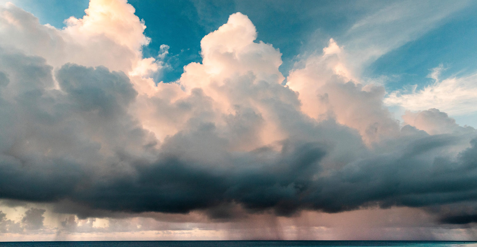 Tropical storm over the ocean Maldives