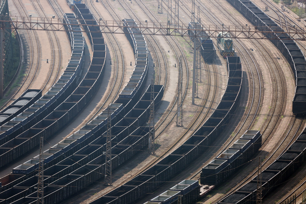 Coal is ready to be transported at the Rizhao Port in the city of Rizhao