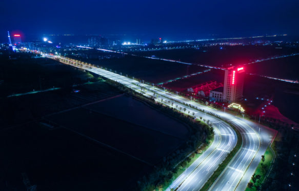 Power rationing after nightfall in Huaian in Jiangsu province, on 4 October