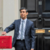 Rishi Sunak, Chancellor of the Exchequer, leaves No 11 Downing Street and heads to Parliament to give his Budget speech