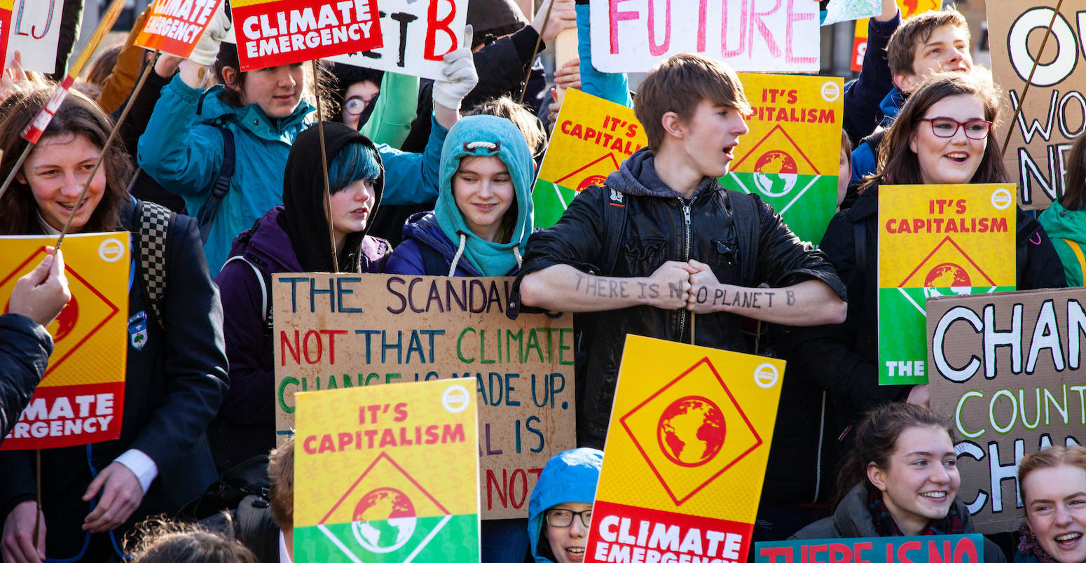 Climate change protest in Glasgow