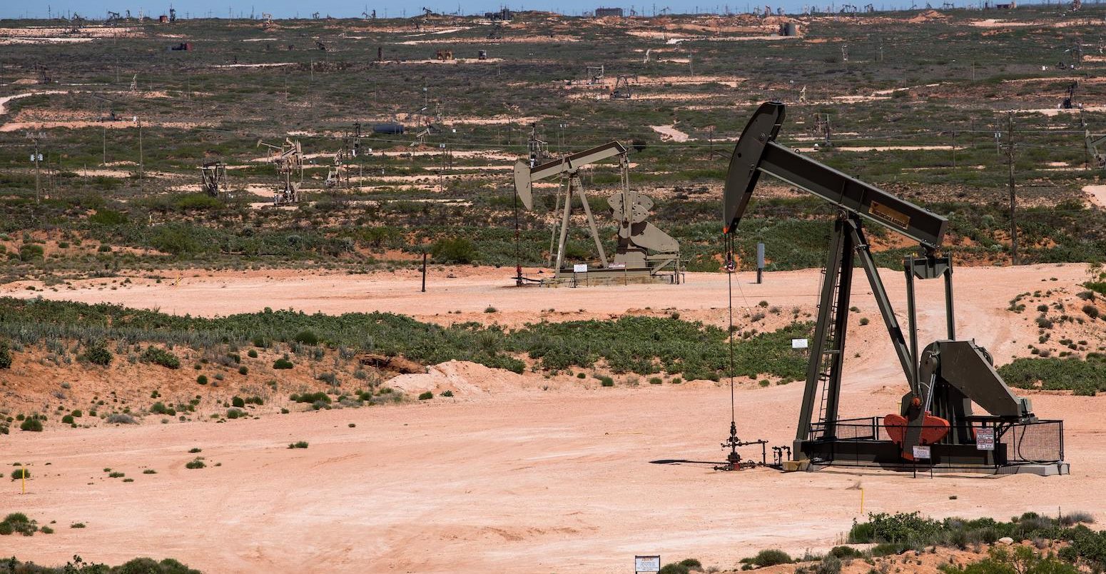 Oil fields in the Permian Basin in New Mexico, USA