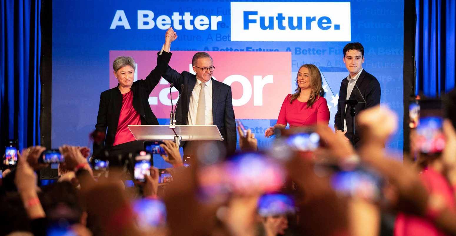 Anthony Albanese reacts after winning Australias 2022 federal election