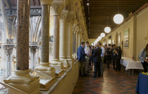 Attendees chat during Nature Based Solutions Conference in Oxford