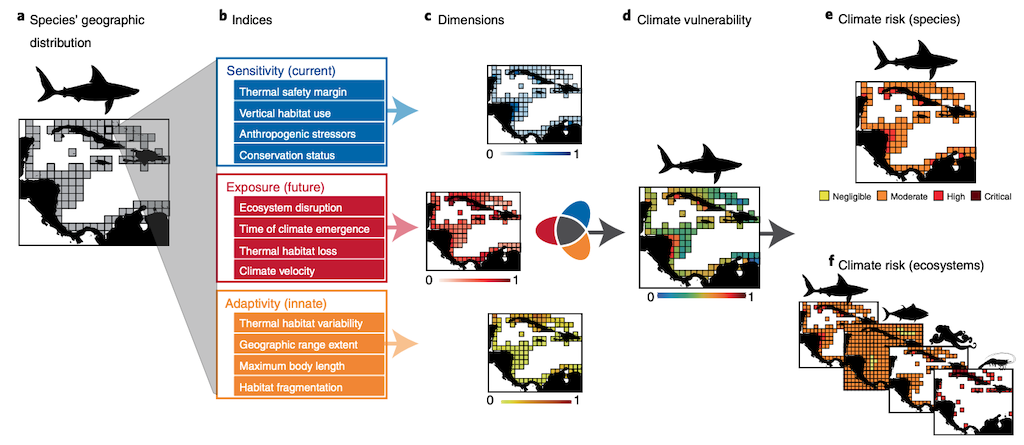 Graphic showing the CRIB framework, which provides a spatially explicit assessment of climate vulnerability and risk for species and ecosystems globally.