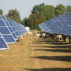 Wymeswold Solar Farm, the largest solar farm in the UK at 34 MWp, is based on an old disused second world war airfield, Leicestershire, UK. Image ID: DGHCKE. Credit: Ashley Cooper / Alamy Stock Photo.