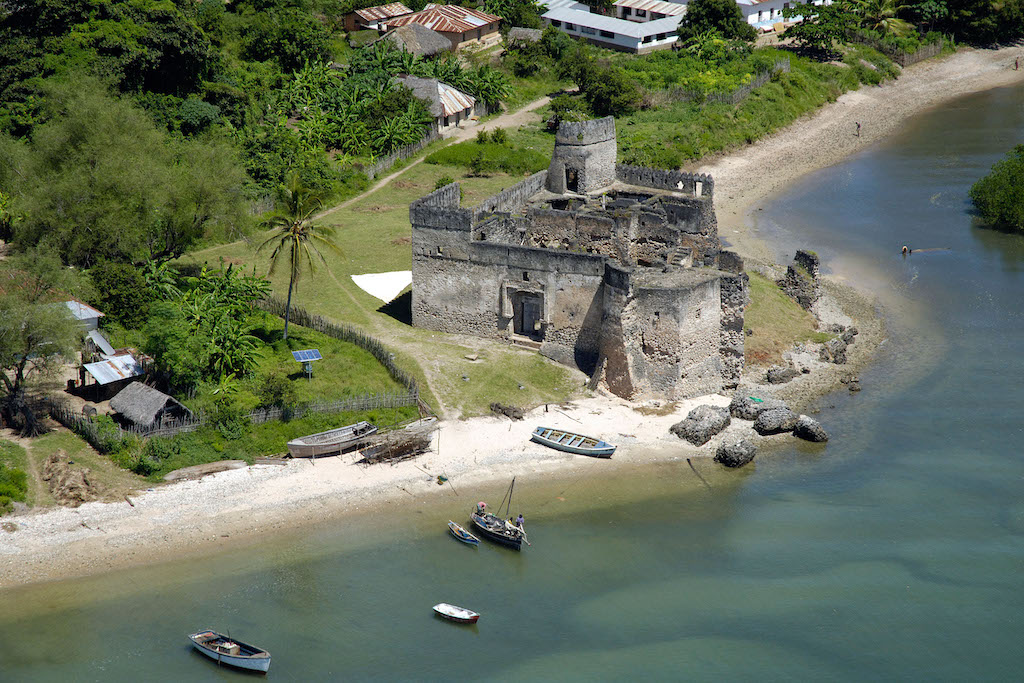 Aerial view of the Fort on Kilwa Kisiwani, Tanzania, 4 May 2005.