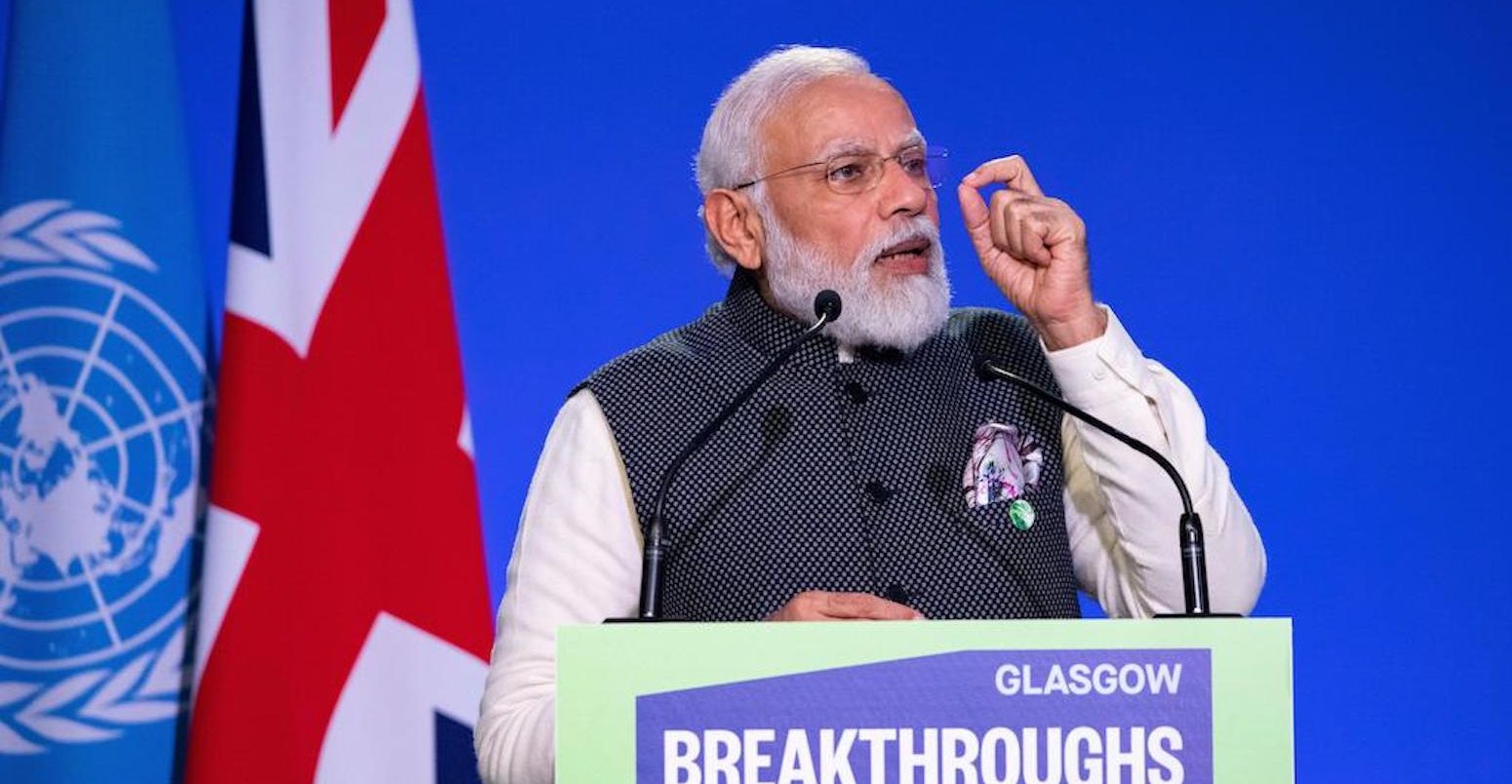 Narendra Modi at COP26. Credit: Colin Fisher / Alamy Stock Photo.