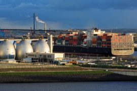 LNG storage tanks, Hamburg, Germany.