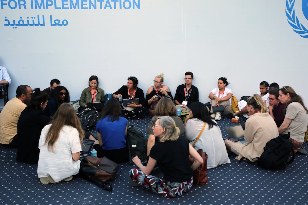 Delegates gather at the COP27 venue