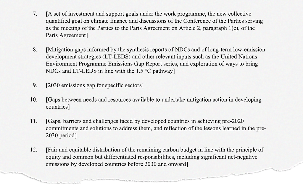 Draft COP27 text on mitigation work programme