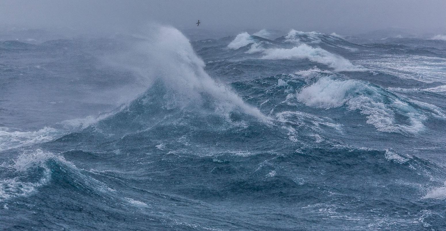 Wild seas in the Southern Ocean, south of Macquarie Island.