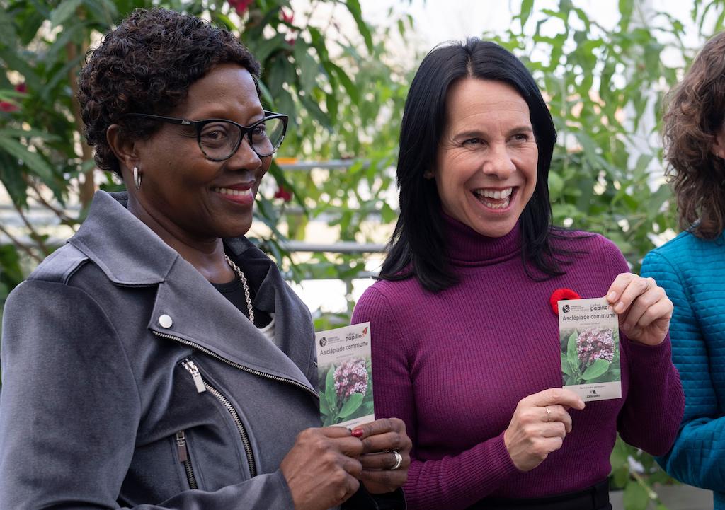 Montreal mayor Valerie Plante and Elizabeth Maruma Mrema.