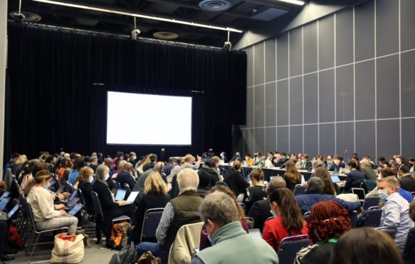 View of the room during a contact group on GBF targets.