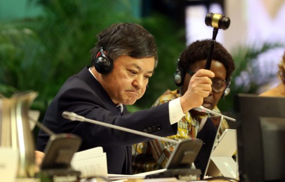COP 15 President Huang Runqiu, Minister of Ecology and Environment, China, 20 December 2022.